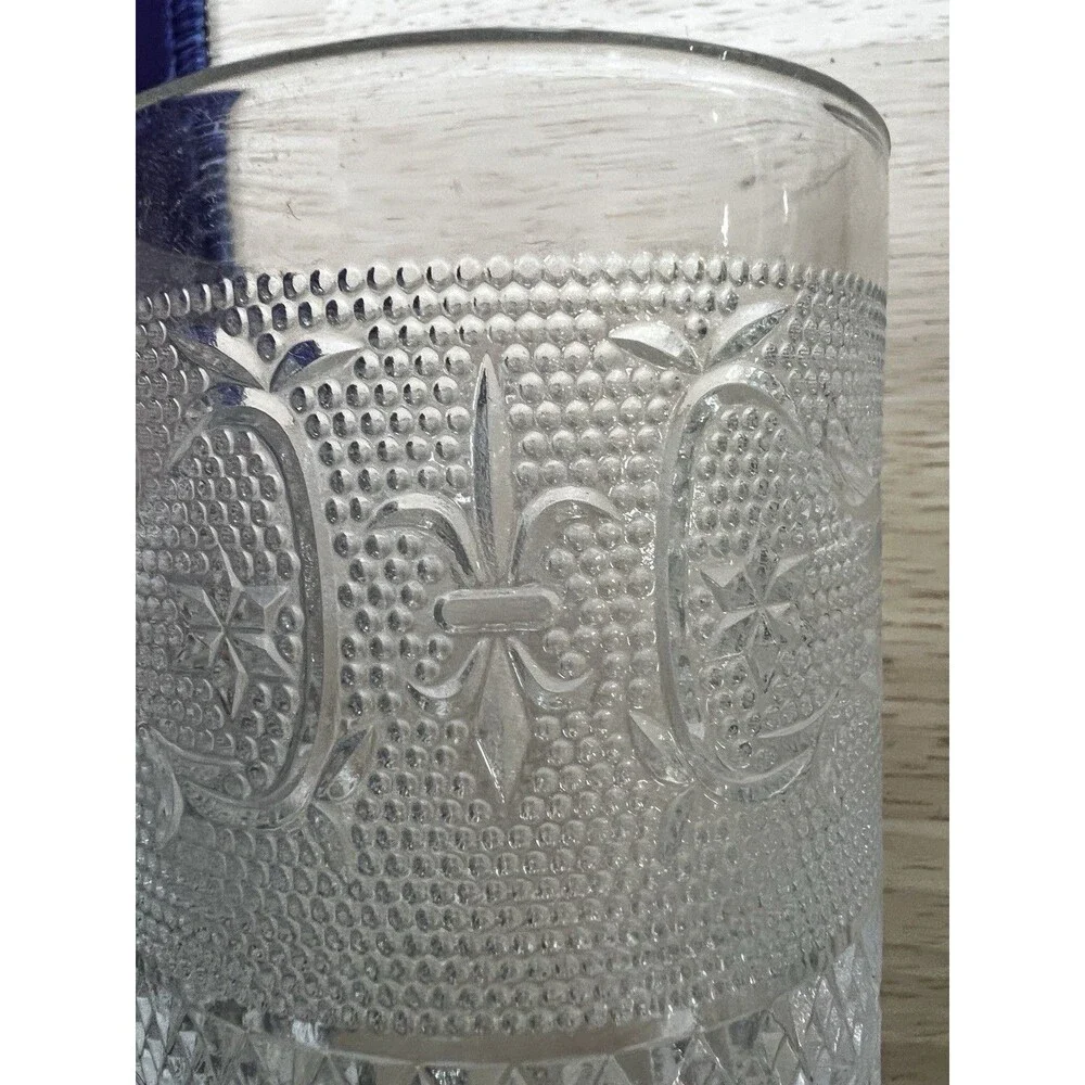 4 Studio Everyday Fleur-de-lis Coffee Multipurpose Mugs Etched new cup clear